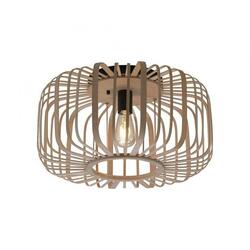 LEUCHTEN DIREKT Stropní svítidlo, dřevo, přírodní, kruhové, E27, retro, pr. 52cm