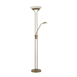 LEUCHTEN DIREKT LED stojací svítidlo, stmívatelné, otočné, lampa na čtení, staromosaz, osvětlení stropu 3000K