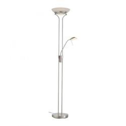 LEUCHTEN DIREKT LED stojací svítidlo, stmívatelné, otočné, lampa na čtení, stříbrná, osvětlení stropu 3000K