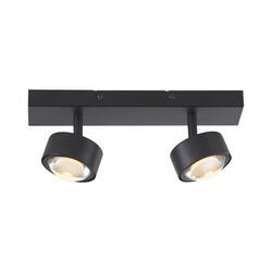 JUST LIGHT Kolekce Schöner Wohnen stropní svítidlo bodové svítidlo KULU, černé, 2-ramenné, nastavitelné a otočné 3000K