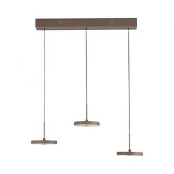 JUST LIGHT LED závěsné svítidlo PLATA, písková barva, 3-ramenné, stmívatelné, Comfort Lift, krokově stmívatelné 3000K