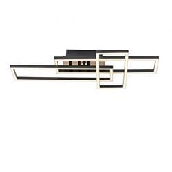 JUST LIGHT LED stropní svítidlo AKUSTIKA, dřevo, přírodní, moderní černá, otočné 3000K