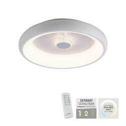 LEUCHTEN DIREKT is JUST LIGHT LED stropní svítidlo bílé šedá 50x50 kruhové křišťálový efekt stmívatelné CCT 2700-5000K LD 14384-16