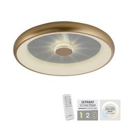 LEUCHTEN DIREKT is JUST LIGHT LED stropní svítidlo matná mosaz 61x61 kruhové křišťálový efekt stmívatelné CCT 2700-5000K LD 14386-60