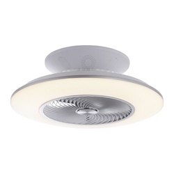 LEUCHTEN DIREKT LED stropní svítidlo LEONARD s ventilátorem 32W 3760lm 2700-5000K stříbrná průměr 58cm s dálk.ovládáním