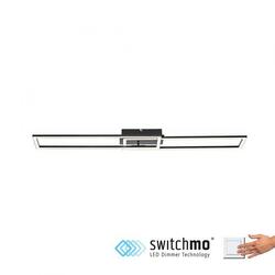 LEUCHTEN DIREKT is JUST LIGHT LED stropní svítidlo ploché podlouhlé, černá, teplá bílá, 3 krokové stmívání krokově stmívatelné 3000K