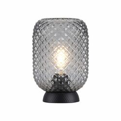 LEUCHTEN DIREKT is JUST LIGHT stolní lampa černá kouřové sklo šňůrový vypínač kruhové LD 14906-18
