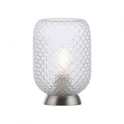 LEUCHTEN DIREKT LED stolní lampa stříbrná hra světla rýhované čiré sklo šňůrový vypínač LD 14906-55