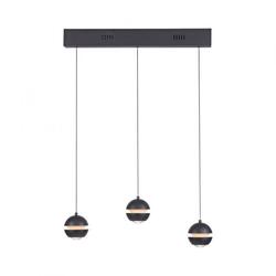 JUST LIGHT Kolekce Schöner Wohnen LED závěsné svítidlo, černé, 3-ramenné, Comfort Lift, krokově stmívatelné 3000K