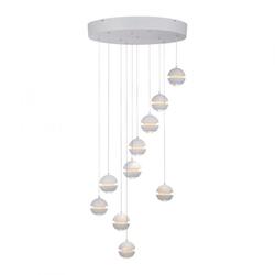 JUST LIGHT Kolekce Schöner Wohnen LED závěsné svítidlo LINI, bílé, 10-ramenné, stmívatelné, krokově stmívatelné 3000K