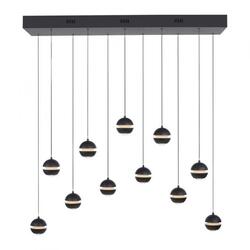 JUST LIGHT Kolekce Schöner Wohnen LED závěsné svítidlo LINI černé, 11-ramenné, stmívatelné, krokově stmívatelné 3000K