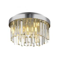 JUST LIGHT Křišťálové stropní svítidlo KULUNKER, chrom 30cm průměr