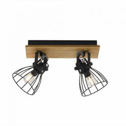LEUCHTEN DIREKT is JUST LIGHT stropní svítidlo přírodní dřevo černá 2 ramenné otočné industriální design LD 15118-18