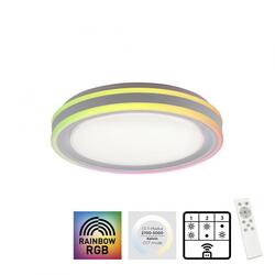 LEUCHTEN DIREKT is JUST LIGHT LED stropní svítidlo 40x40cm, kruhové, bílé, stmívatelné, hra světla, CCT LED panel RGB+2700-6500