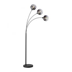 LEUCHTEN DIREKT is JUST LIGHT stojací svítidlo 3 ramenné černá kouřové sklo moderní nastavitelné LD 15422-18