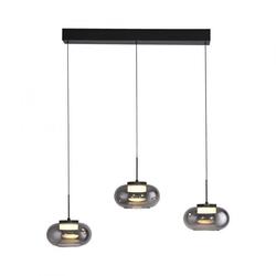 JUST LIGHT Kolekce Schöner Wohnen Závěsné svítidlo SIA černé, 3-ramenné, stmívatelné, SimplyDim, nastavitelná výška 3000K