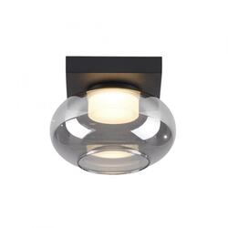 JUST LIGHT Kolekce Schöner Wohnen stropní svítidlo SIA černé, kouřové sklo, stmívatelné, paměť, SimplyDim 3000K