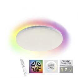 LEUCHTEN DIREKT is JUST LIGHT LED panel svítidlo, bílé, kruhové, stmívatelné, vč. dálkového ovládání, paměť, samostatně ovladatelné RGB+2700-5000K LD 15563-16