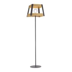 LEUCHTEN DIREKT is JUST LIGHT Stojací svítidlo ze dřeva a černého lakovaného železa v rustikálním vintage stylu