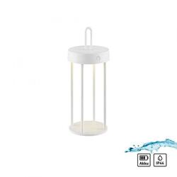 JUST LIGHT LED stolní lampa na baterie bílá 28cm dotykový stmívač IP44 zahradní svítidlo 2700K LD 19300-16