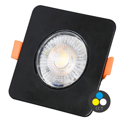 Ecolite SMD čtverec 9cm výklopný max.7W IP20 560lm CCT černá LED-YL202/7W/CCT/CR