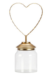 Markslöjd Sweetie zlaté srdce se skleněnou nádobou