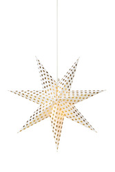 Markslöjd Irma bílá závěsná hvězda se zlatou 75 cm