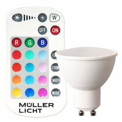 LED žárovka Müller-Licht 230 V, GU10, 5 W, RGBW 400352