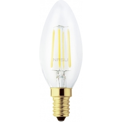 NASLI plnospektrální LED žárovka svíčková 4W E14 6000K 230V Ra91