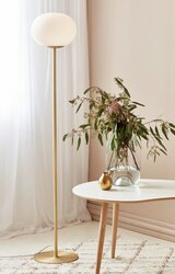 NORDLUX stojací lampa Alton 25W E27 mosaz opál 2010514001