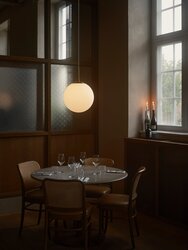 NORDLUX závěsné svítídlo Grant 25 25W E27 mosaz opál 2010563035