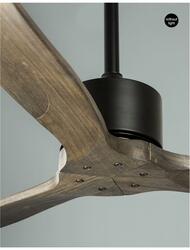 NOVA LUCE stropní ventilátor VENTO tělo z oceli černá a dřevěné listy 5231301
