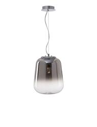 NOVA LUCE závěsné svítidlo OLIVERIO kouřové sklo s přechodem chromovaný hliník E27 1x12W IP20 bez žárovky 7212602