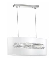 NOVA LUCE závěsné svítidlo THELTA chromovaný hliník bílé sklo a křišťál E27 3x12W IP20 bez žárovky 7310602