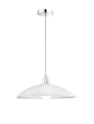 NOVA LUCE závěsné svítidlo SHELL chromovaný kov bílá a čiré strukturované sklo E27 1x12W 7326501