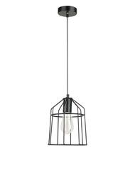 NOVA LUCE závěsné svítidlo PEPPINO matný černý kov černá a bílý kabel E27 1x12W 7605178