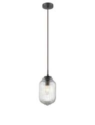 NOVA LUCE závěsné svítidlo NORD čiré sklo hnědá kovová základna hnědý kabel E14 1x5W IP20 bez žárovky 838184