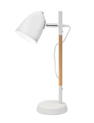 NOVA LUCE stolní lampa ALINA bílý kov a přírodní dřevo E27 1x12W 230V IP20 bez žárovky 8808402