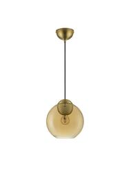 NOVA LUCE závěsné svítidlo MIDORI mosazný zlatý kov a jantarové sklo E27 1x12W 230V IP20 bez žárovky 9009239