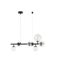 NOVA LUCE závěsné svítidlo ODILLIA matný černý kov a sklo G9 7x6W 230V IP20 bez žárovky 9009250