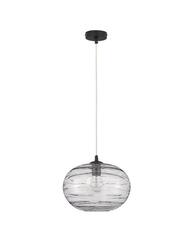 NOVA LUCE závěsné svítidlo EVLEEN matný černý kov a světle šedé sklo E27 1x12W 230V IP20 bez žárovky 9009257