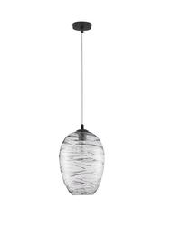 NOVA LUCE závěsné svítidlo EVLEEN matný černý kov a světle šedé sklo E27 1x12W 230V IP20 bez žárovky 9009259