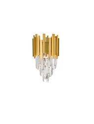 NOVA LUCE nástěnné svítidlo GRANE zlatý kov a křišťál E14 2x5W 230V IP20 bez žárovky 9050100