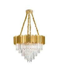NOVA LUCE závěsné svítidlo GRANE zlatý kov a křišťál E14 12x5W 230V IP20 bez žárovky 9050110