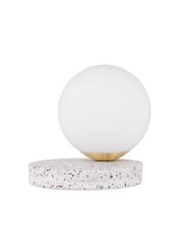 NOVA LUCE stolní lampa BESON šedá mramorová základna opálové sklo E14 1x5W 230V IP20 bez žárovky 9050167