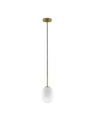 NOVA LUCE závěsné svítidlo CHRYSI mosazný zlatý kov a bílé sklo s přechody G9 1x5W 230V IP20 bez žárovky 9092821
