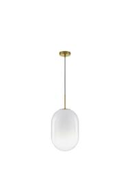 NOVA LUCE závěsné svítidlo CHRYSI mosazný zlatý kov a bílé sklo s přechody G9 1x5W 230V IP20 bez žárovky 9092823
