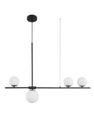 NOVA LUCE závěsné svítidlo IMPERO bílé matné sklo černý kov G9 4x5W 230V IP20 bez žárovky 9100441
