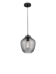 NOVA LUCE závěsné svítidlo CLARO kouřové sklo černý kov E27 1x12W 230V IP20 bez žárovky 9103531