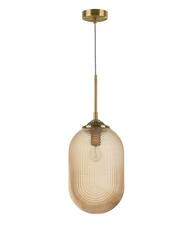 NOVA LUCE závěsné svítidlo ATHENA šampaň sklo mosazný kov E27 1x12W 230V IP20 bez žárovky 9119111